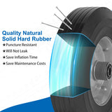 phepetroll 10" x 2.5" Flat Free Solid Rubber Tires 10 Inch Hand Truck Solid Wheels Replacement with 5/8" Axles, 8 Spacers 4 Pins for Hand Trucks, Wheelbarrows, Dolly Trolleies, 2 Packs