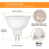 Mlambert 12 Pack MR16 LED Bulbs 50W Halogen Equivalent,2700K Warm White,5W GU5.3 MR16 12V Spotlight Bulb,Non-Dimmable,45° Beam Angle for Landscape