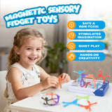 20Pcs Magnetic Travel Toys, Magnets Men for Kids with Portable Metal Box