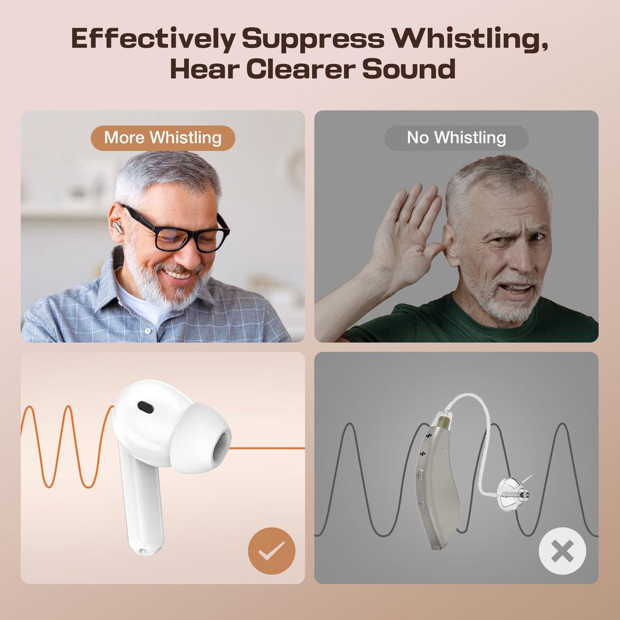 Hearing Aids for Seniors, Rechargeable Hearing Aids with Bluetooth, Hearing Amplifier for the Hearing Loss, Hearing Your Voice