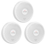 3 Pack Combination Smoke and Carbon Monoxide Detector Alarm, HATHEPHS 10-Year Battery Dual Sensor Fire & CO Alarm with Large Test/Silence Button, Adhesive & Screws Included