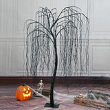 LIGHTSHARE 7 Feet Halloween Willow Tree with Spiders, 256 LED Lights for Home, Festival,Nativity, Party, and Christmas Decoration,Indoor Outdoor Use, Purple