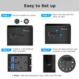 Bonsaii Safe, 0.6 Cubic Safe Box with Electronic Keypad, Removable Shelf, for Valuables Jewelry and Documents in Home, Hotel, or Business, 9.84" x 13.78" x 9.84" Inches, SF002