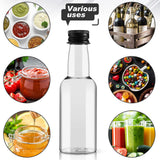 Tessco 100 Pcs Mini Liquor Bottles Plastic Mini Salad Dressing Bottle Christmas Small Shooter Alcohol Holders with Cap Wine Hot Sauce(1.7 Oz,Black)