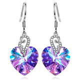 Kate Lynn Angel Wings 925 Sterling Silver Heart Dangle Earrings for Women