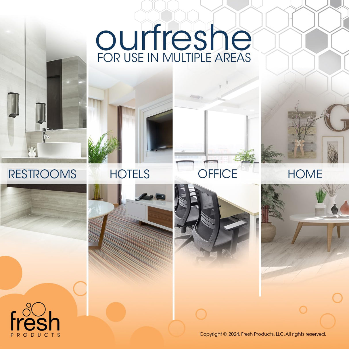 Fresh Products ourfreshe Plug In Air Freshener 30 Day Refills Replace Messy Aerosols with Dry Fragrance For Use in Medium Sized Spaces Cotton Blossom 6 Pack
