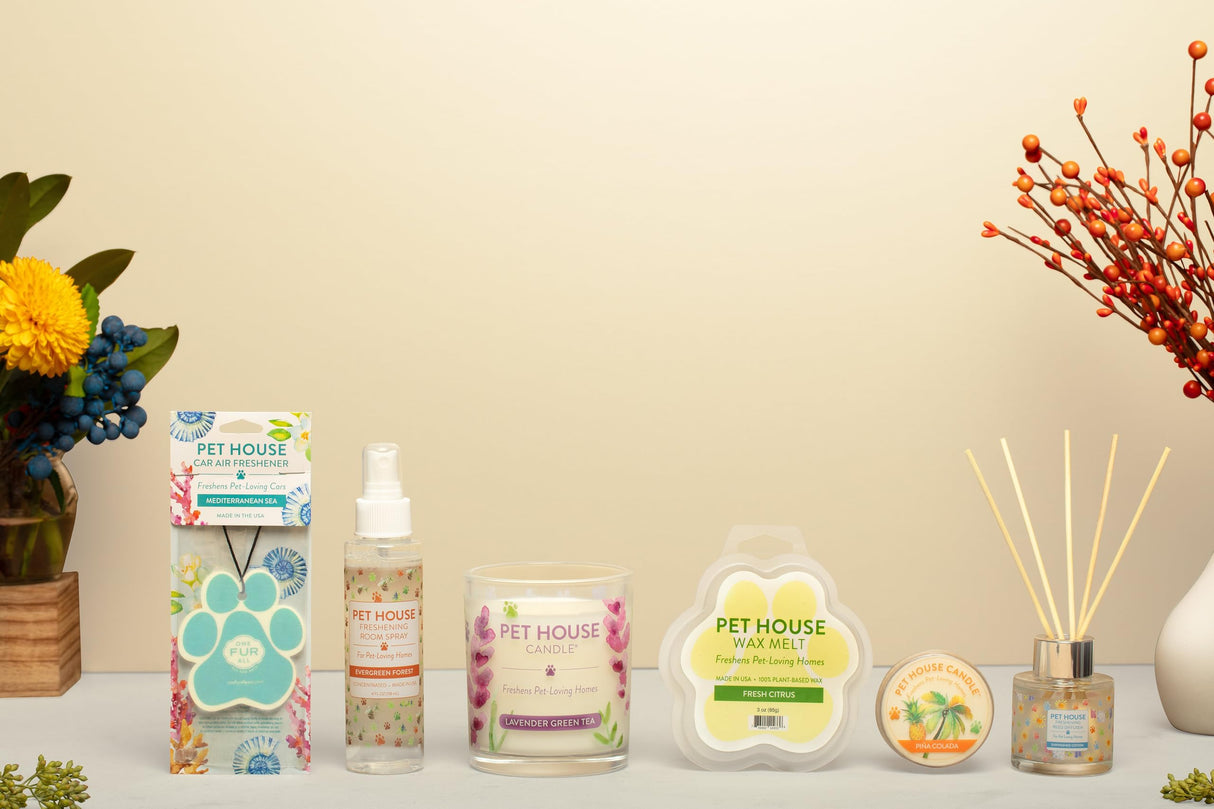 One Fur All Pet House Christmas Candles, Long Lasting, Clean Burning, Soy Wax Scented Candles for Pet Odor, Evergreen Forest