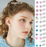 30 Pairs G23 Hypoallergenic Screw Back Earrings for Women Stainless Steel Small Stud Earrings 20G Tiny Cartilage Stud Earrings Screw Back Stud Earring Piercing Jewelry