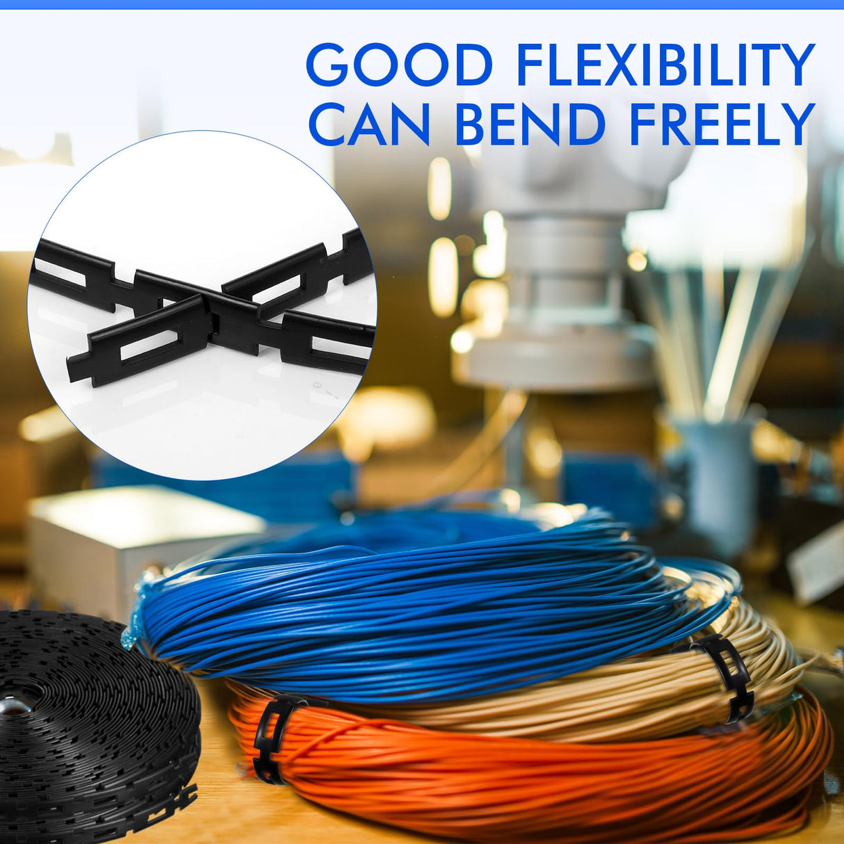 Wesiti 200 ft Plastic Chain Lock Tree Tie 1/2 Inch Wide Adjustable Tree Support Straps Plant String Swing Strap Flexible Reusable Ties for Staking for Garden Accessories