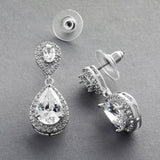 Mariell Cubic Zirconia Crystal Teardrop Dangle Bridal and Wedding Earrings, CZ Jewelry for Brides, Bridesmaids, Homecoming, Prom and Dressy Everyday Wear