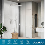 gotonovo Rainfall Bathroom Shower System Rain Shower Head and Handle Set Wall Mounted Shower Complete Combo Solid Brass Pressure Balancing Shower Mixer Valve 16 Inch Brushed Nickel