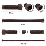 2 Pack Rain Gutter Downspout Extensions, Upgraded Flexible Drain Down Spout Extender for Rain Water Drainage, Each Extendable from 20" to 66", Combine to 10 ft with Connector(Brown)