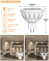 GOHDLAMP MR16 LED Bulbs 50W Halogen Equivalent Landscape Light Bulbs, 2700K Warm White 5W GU5.3 MR16 12V Spotlight Bulb, Non-Dimmable 38° Beam Angle for Landscape, Recessed, Track Lighting 6 Pack