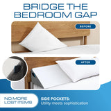Kölbs Wedge Pillow Headboard, Flippable 2 Sided, Instantly Change Your Decor, Mattress Gap Filler Full Size