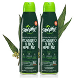 Murphy's Naturals Mosquito & Tick Bug Repellent Spray, Oil of Lemon Eucalyptus for Skin + Outdoor Gear, DEET-Free, 6 Ounce Mist, 2-Pack