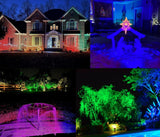 25W Color LED Outdoor Landscape Spotlight with Strobe Lighting - Waterproof RGB Spot Lights for Yard Tree House Halloween Christmas, Dual Mode, 120V 25W