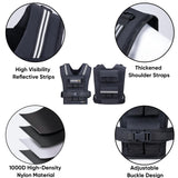 APEXUP Adjustable Weighted Vest Men 20lbs/30lbs/40lbs Weights with Reflective Stripe, Weight Vest Woman Workout Vest for Strength Training Running Walking (30 lbs)