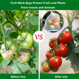 Belit 10Pcs 23.6"x15.7" Garden Netting pest Barrier Tomatoes Protection Bags Large Size Nylon Mesh Reusable Fruit Bags for Protecting Fruits Vegetables