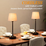 Cordless Table Lamp Rechargeable Bronze - 1 Pack Brass 4000mAH Battery Operated Lamp for Decor, 3000K Stepless Dimming Touch Control Wireless Lamp for Bedroom, Dining Table, Counter, Living Room
