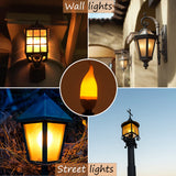 OHLGT E12 Flame Bulbs 8 Packs, 3 Mode LED Candelabra Flame Light Bulb 2.0 Watt Warm White Chandelier Flame Bulbs,1800k Candle Light Bulbs, Flame Tip for Christmas Party Decorations