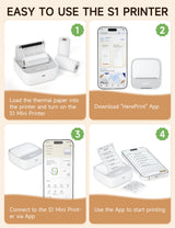 iDPRT Mini Sticker Printer Sticker, Thermal Maker Machine with 1 Roll Paper