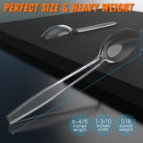 360pc 6.8" Clear Plastic Spoons Heavy Duty with Heat Resistant & BPA Free, Solid and Durable Plastic Cutlery, Premium Disposable Spoons for Party Supply