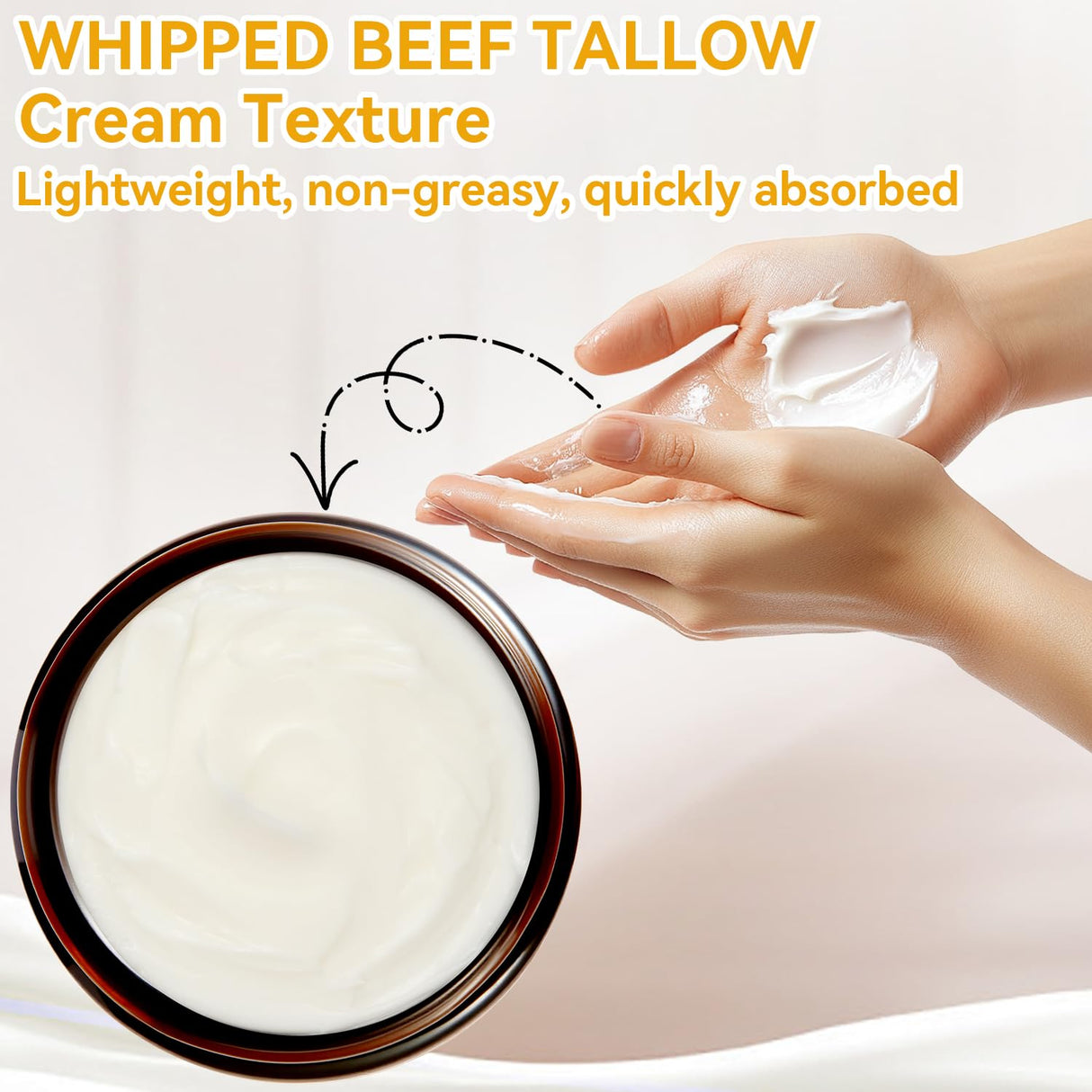 Beef Tallow for Skin, Whipped Tallow and Honey Balm, Organic Grass-Fed Beef Tallow with Raw Honey & Beeswax Natural Moisturizer for Face & Body, Nourish and Soothe Sensitive, Dry Skin