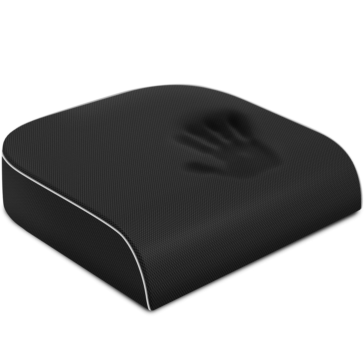 SweetSlubr Seat Cushion for Taibone Pain Relief, Office Chair Cushion, Memory Foam Large Chair Cushion with Non-Slip Cover for Soft Support at Office Chair, Car Seat, Airplane, Bleacher Black/Large