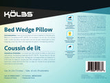 Kolbs Bed Wedge Pillow for Sleep Apnea, Sleeping Comfort, Relaxing, Acid Reflux, Heartburn and Back Pain Relief. Cushion for Sitting Up in Bed. Memory Foam Top, Chic Jacquard Washable Cover.