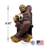 Bella Haus Bigfoot Garden Statue | Sasquatch Enjoying Morning Coffee | Whimsical Bigfoot Cabin Décor for Yard Patio Office or Home | Mythical Coffee-Loving Sasquatch Figurine | Hand-Painted Resin