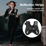 VBSD Weighted Vest for Women Men, 12lb Weight Vest with Reflective Stripe, Body Weight Vests Adjustable for Strength Training, Running, Walking, Workout, Jogging, Fitness