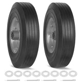 phepetroll 10" x 2.5" Flat Free Solid Rubber Tires 10 Inch Hand Truck Solid Wheels Replacement with 5/8" Axles, 8 Spacers 4 Pins for Hand Trucks, Wheelbarrows, Dolly Trolleies, 2 Packs