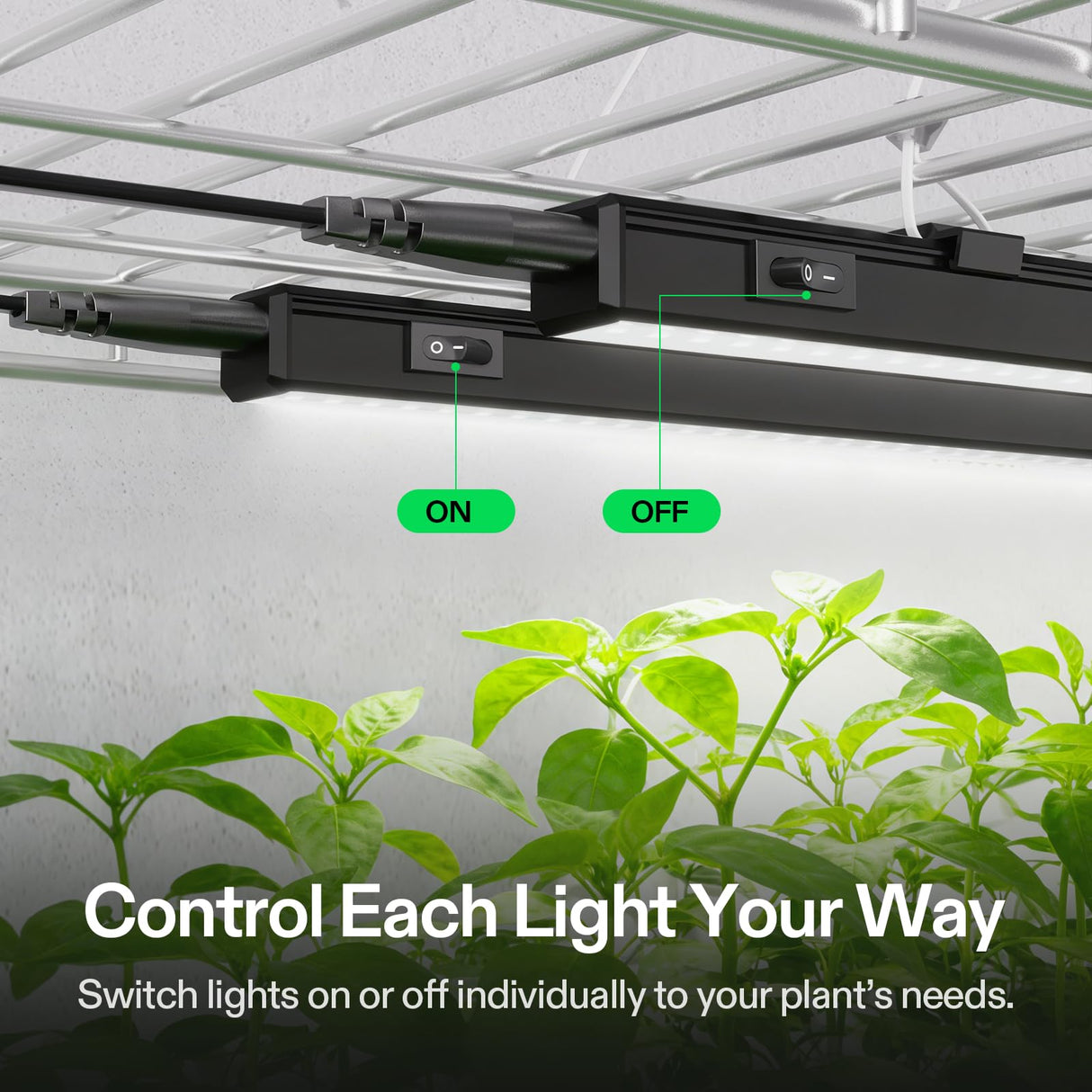 VIVOSUN T5 Grow Lights for Indoor Plants, 5000K Full Spectrum 28W (4 x 7W), 1FT LED Plant Light Strip with Timer & Dimming Controller for Seed Starting, Greenhouse, SGS Compatible, Linkable, 4-Pack