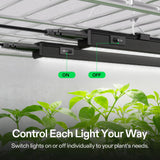VIVOSUN T5 Grow Lights for Indoor Plants, 5000K Full Spectrum 28W (4 x 7W), 1FT LED Plant Light Strip with Timer & Dimming Controller for Seed Starting, Greenhouse, SGS Compatible, Linkable, 4-Pack