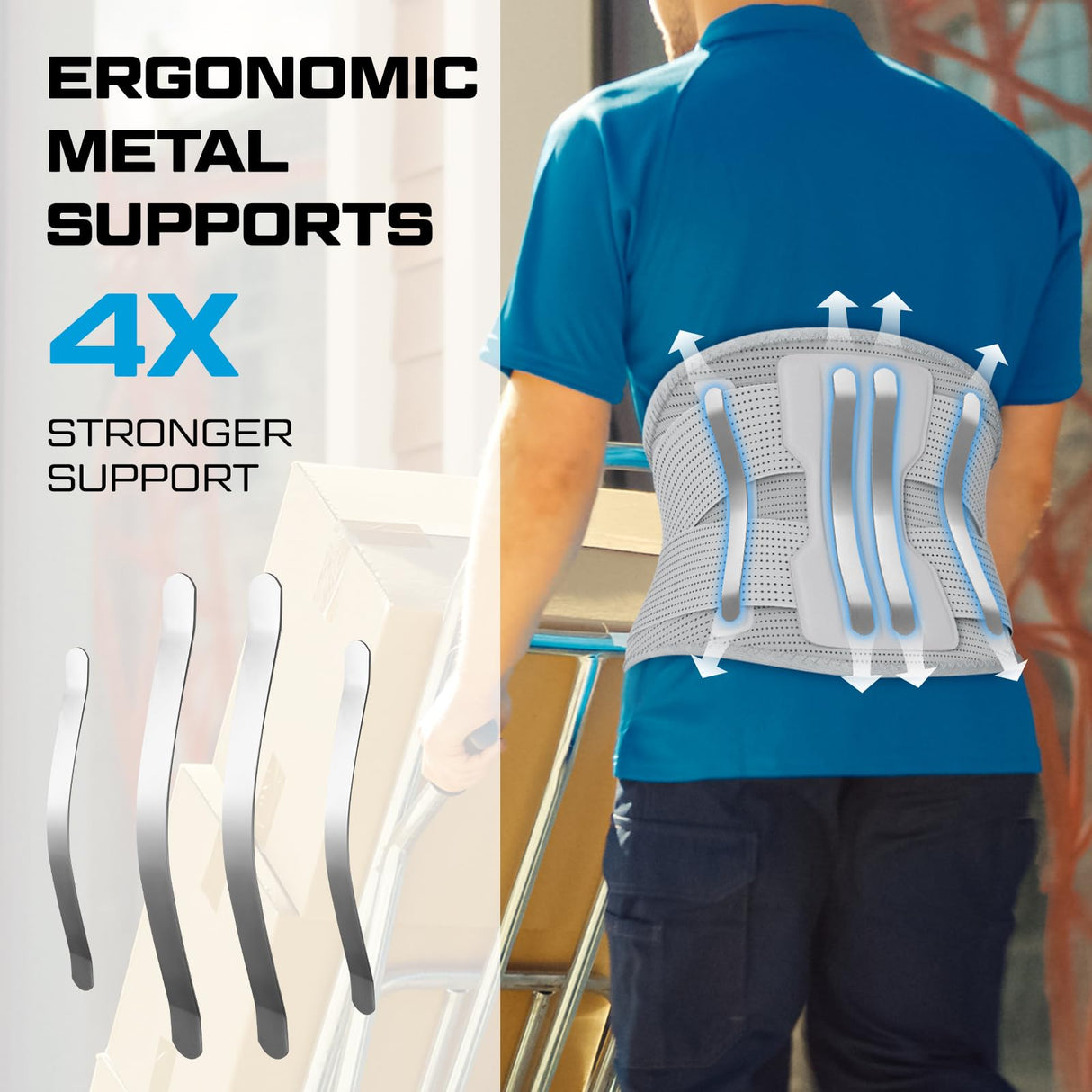 NEENCA Professional Back Brace for Herniated Disc, Lower Back Pain Relief, Lumbar Strain | Adjustable Lumbar Support Belt for Men and Women | Ideal for Work, Lifting, Posture Correction, Sciatica, Scoliosis (Gray, Medium)