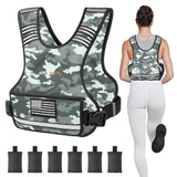 APEXUP Adjustable Weighted Vest, 4-10lb/12-18lb/20-32lb Vest with 6 Ironsand Weights and Large Pocket, Weight Vest for Men Women Strength Training, Running, Walking (12-18lb, Grey Camo)