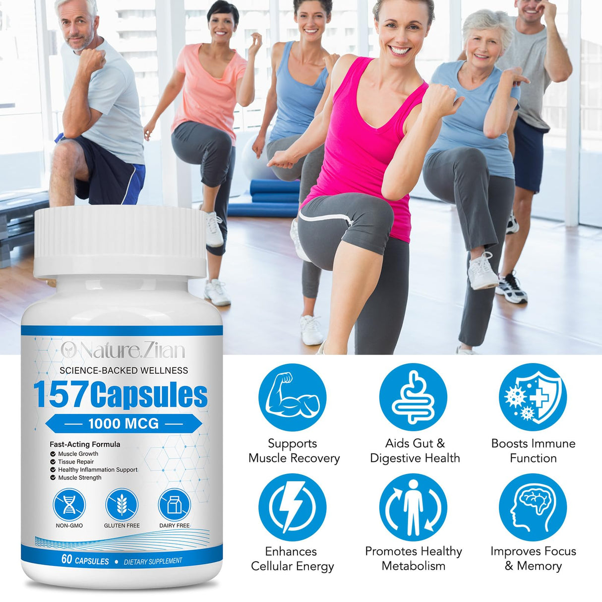 TKTALKER Complex 157 Capsules 1000 MG - High Potency Formula for Active Support Supplement - Non-GMO, Gluten-Free- 60 Capsules
