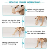 Zipcase Stocking Donner, Sock Aid Tool to Put on Compression Socks for Large Calves Less Than 18" in Circumference (Compatible for JOBST,SB SOX,CHARMKING,FITRELL,Bluemaple,COOLOVER) White