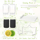 Seed Sprouting Kit - 2×32 Oz Wide-Mouth Mason Jars with Sprouter Lids, Stand, Sprout Tray & Light Shield, for Broccoli, Alfalfa, Mung Beans & Microgreens (Yellow + Green)