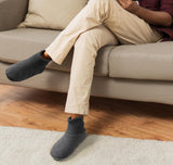 BenSorts Winter Thick Fuzzy Slipper Socks for Men Christmas Cozy Grip Socks Slipper Non Slip Gifts Christmas 2 Pairs Dark Gray Khaki Size 10 11 12 13