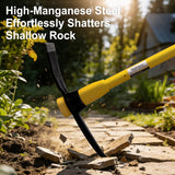 Nohovu Pickaxe with Shock Absorbing Fiberglass Handle, Heavy Duty Forged Steel Pick Axe for Digging, 36 Inches (406Y)