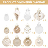 MoonXmas 34PCS Champagne/White Christmas Ball Ornaments Set for Tree Decor