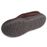 Zigzagger Men's Slip On Moccasin Slippers,Coffee, 11-12