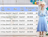 iTVTi Princess Costume for Little Girls Snow Princess Dress Blue Cosplay Outfit Halloween Carnival Party Christmas, 4-5T (Tag 120)