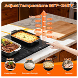 Electric Warming Tray,25"x 15" Food Warmer for Parties Buffet with 10 Temp-Settings, 3-in-1 Warming Mat for Food Built-in Thermostat and Surface Heating, Warming Tray for Parties Buffet,Gatherings