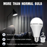 Neporal 4 Pack Emergency-Rechargeable-Light-Bulb, Stay Lights Up When Power Failure, 1500mAh 15W 80W Equivalent LED Light Bulbs for Home, Camping, Tent (E27, with Hook) (Daylight)