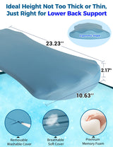 Lower Back Pain Relief Pillow for Sleeping Memory Foam Lumbar Support Pillow for Side Back Sleepers - Ergonomic Cooling Waist Pillow - Back Pain Relief Wedge Cushion Bolster Pillow for Bed, Car, Sofa