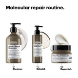 L’Oréal Professionnel Absolut Repair Molecular Hair Mask - Repairs Damage & Restores Strength For Extremely Dry Damaged Hair, Extra Detangling & Hydration, Peptides Bonder