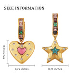 Ornaland Gold Heart Star Earrings Charms for Women Personalized Dangle Hoop