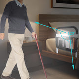 Bed Rails for Elderly Adults Safety with Adjustable Heights Storage Pocket Assist Support Side Railings Seniors Slides Under Mattressbed Cane Guard Bed Handles Bars (White (with Light))